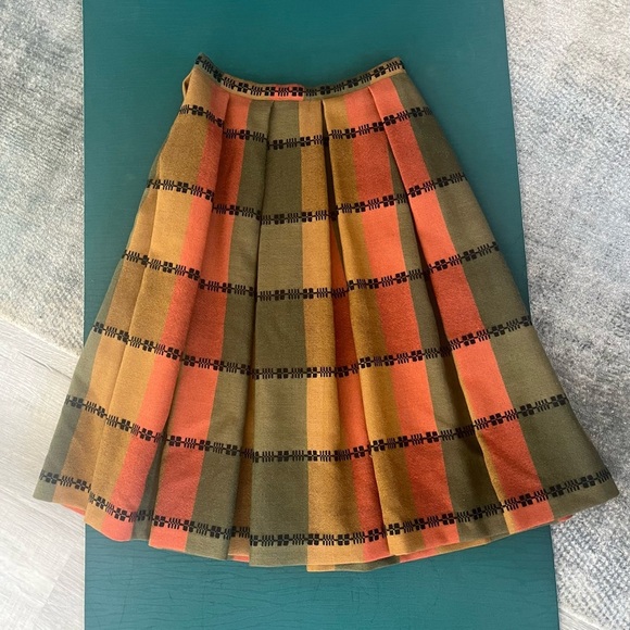 Nelly de Grab Vintage Skirt 100% Virgin Wool Rare Pleated A-Line - Picture 3 of 11